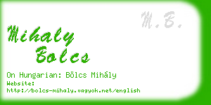 mihaly bolcs business card